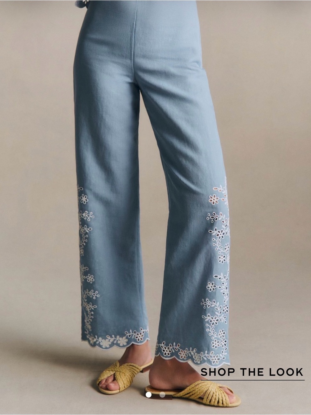 Sézane Fausto vintage Blue Embroidered trousers